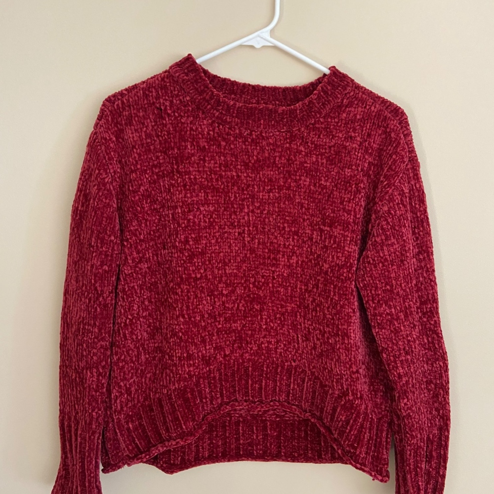 Chenille Ruby Red Sweater